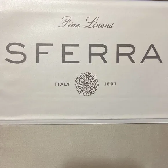 SFERRA Larro Cal King Fitted Sheet, Made in Italy. Color: Beige - Picture 5 of 5